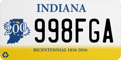 IN license plate 998FGA