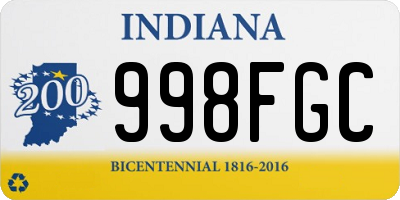 IN license plate 998FGC