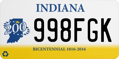 IN license plate 998FGK