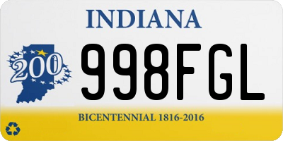 IN license plate 998FGL