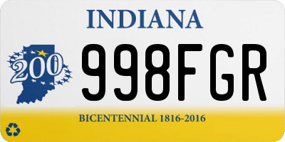 IN license plate 998FGR