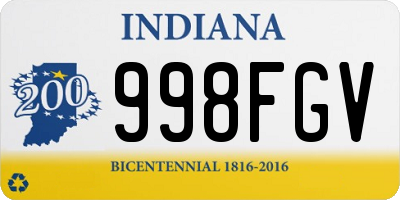 IN license plate 998FGV