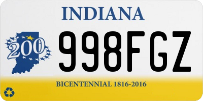 IN license plate 998FGZ