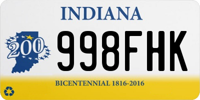 IN license plate 998FHK