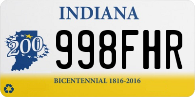 IN license plate 998FHR