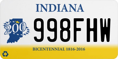 IN license plate 998FHW