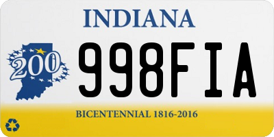 IN license plate 998FIA