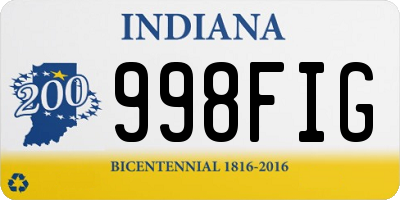 IN license plate 998FIG