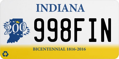 IN license plate 998FIN