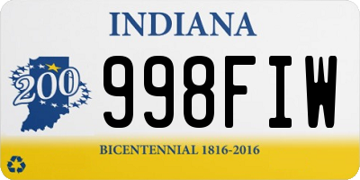 IN license plate 998FIW