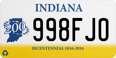 IN license plate 998FJO