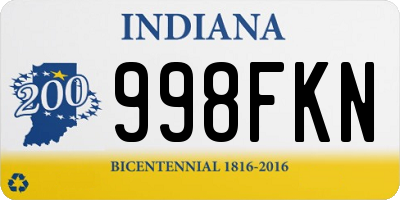 IN license plate 998FKN