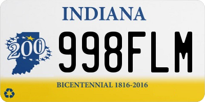 IN license plate 998FLM