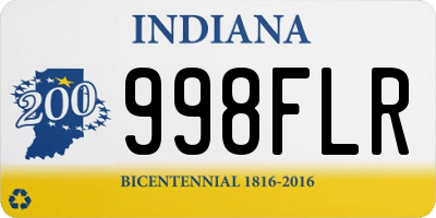 IN license plate 998FLR
