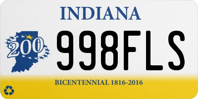 IN license plate 998FLS