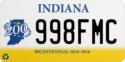 IN license plate 998FMC