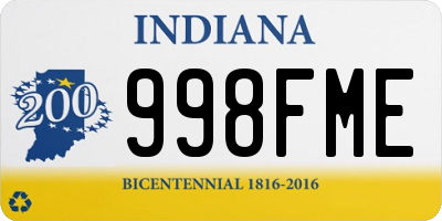 IN license plate 998FME