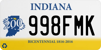 IN license plate 998FMK