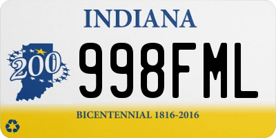 IN license plate 998FML