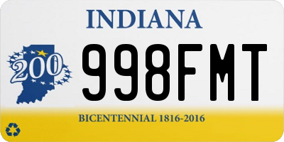 IN license plate 998FMT