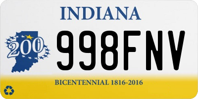 IN license plate 998FNV