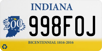IN license plate 998FOJ