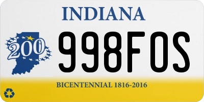 IN license plate 998FOS