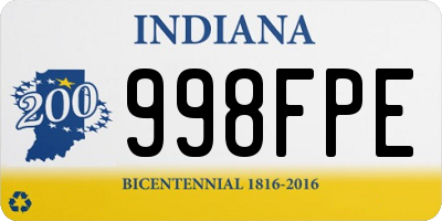 IN license plate 998FPE