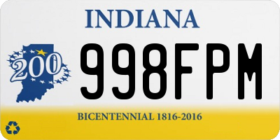 IN license plate 998FPM