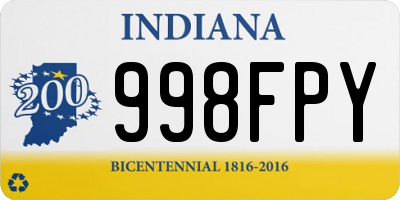 IN license plate 998FPY