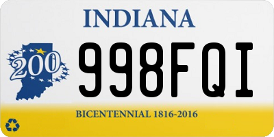 IN license plate 998FQI