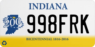 IN license plate 998FRK