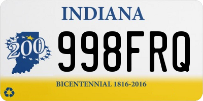 IN license plate 998FRQ