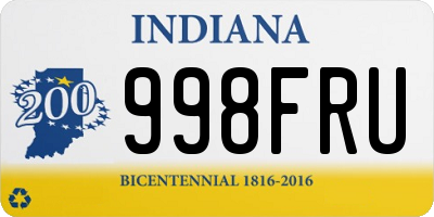 IN license plate 998FRU