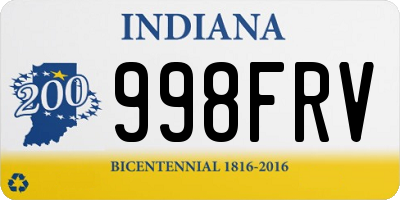 IN license plate 998FRV