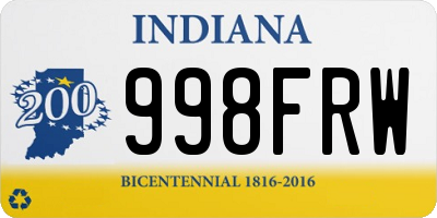 IN license plate 998FRW