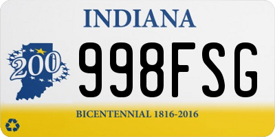 IN license plate 998FSG
