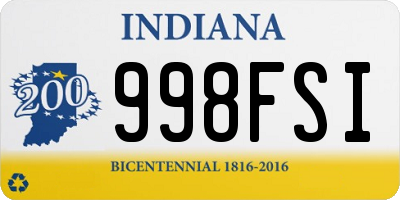 IN license plate 998FSI