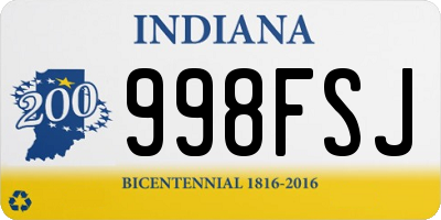 IN license plate 998FSJ