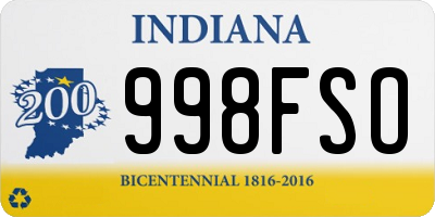 IN license plate 998FSO