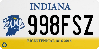 IN license plate 998FSZ