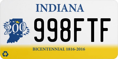 IN license plate 998FTF