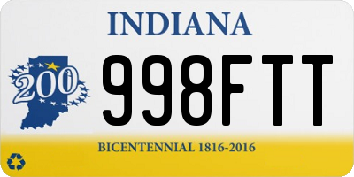 IN license plate 998FTT