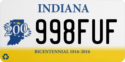 IN license plate 998FUF