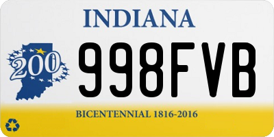 IN license plate 998FVB