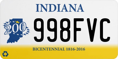 IN license plate 998FVC