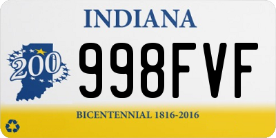 IN license plate 998FVF