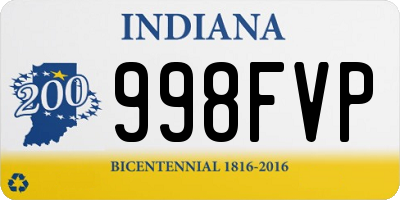 IN license plate 998FVP