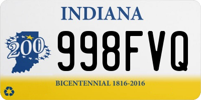 IN license plate 998FVQ