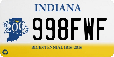 IN license plate 998FWF